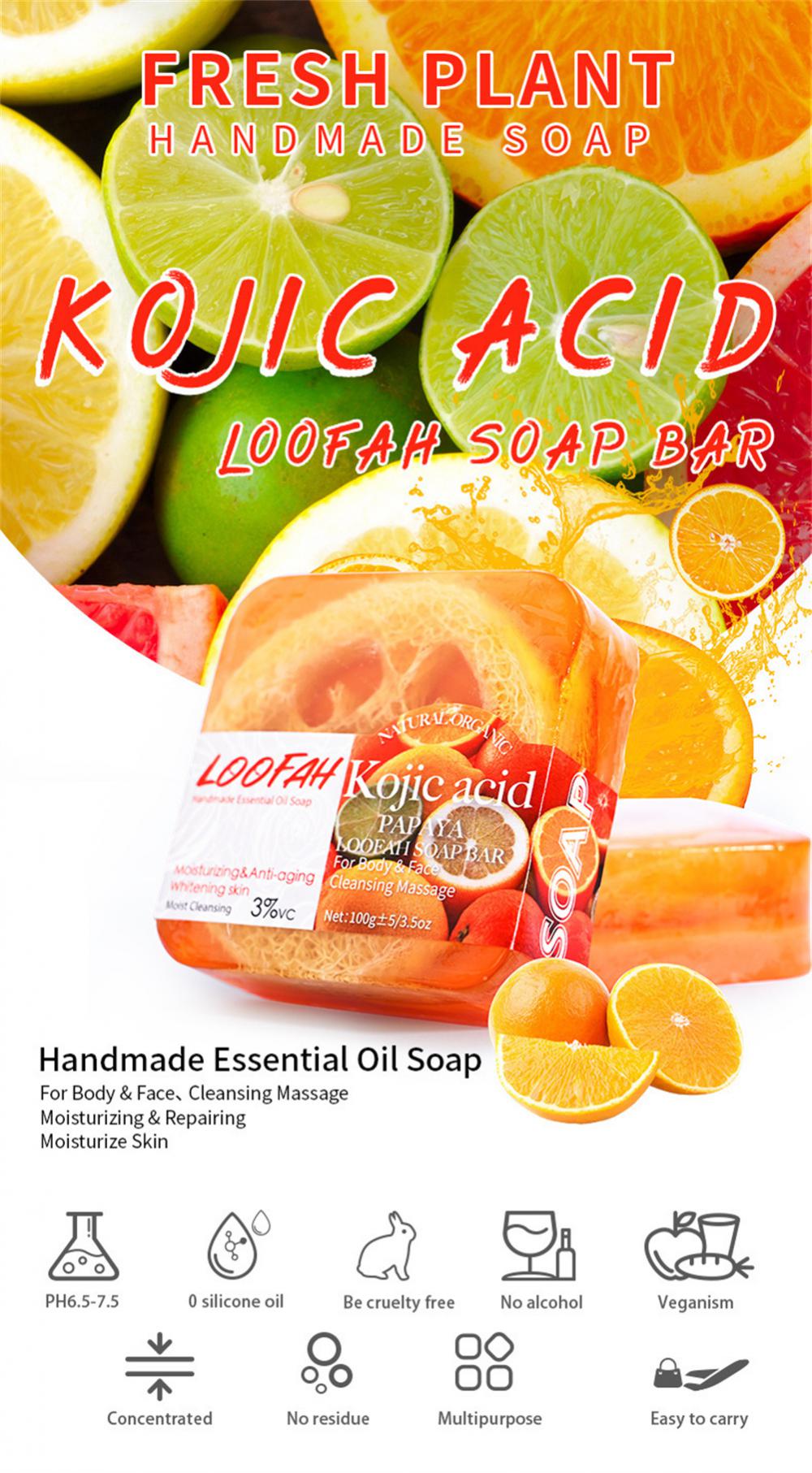 100G Axit Kojic Xà Phòng Xơ mướp Handmade Xà Phòng Tinh Dầu Dưỡng Ẩm Thực Vật Tự Nhiên Kiểm Soát Dầu Vệ Sinh Massage Chăm Sóc Cơ Thể & Mặt - Ảnh 1 100G Axit Kojic Xà Phòng Xơ mướp Handmade Xà Phòng Tinh Dầu Dưỡng Ẩm Thực Vật Tự Nhiên Kiểm Soát Dầu Vệ Sinh Massage Chăm Sóc Cơ Thể & Mặt - Ảnh 1
