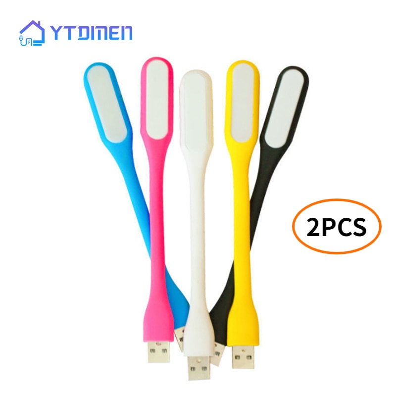 2 Chiếc Đèn LED USB Di Động Sách Đọc Sách 5V 1.2W Nhỏ Đèn USB Có Thể Gập Lại Thị Lực ánh Sáng Cho Power Bank PC Notebook Laptop