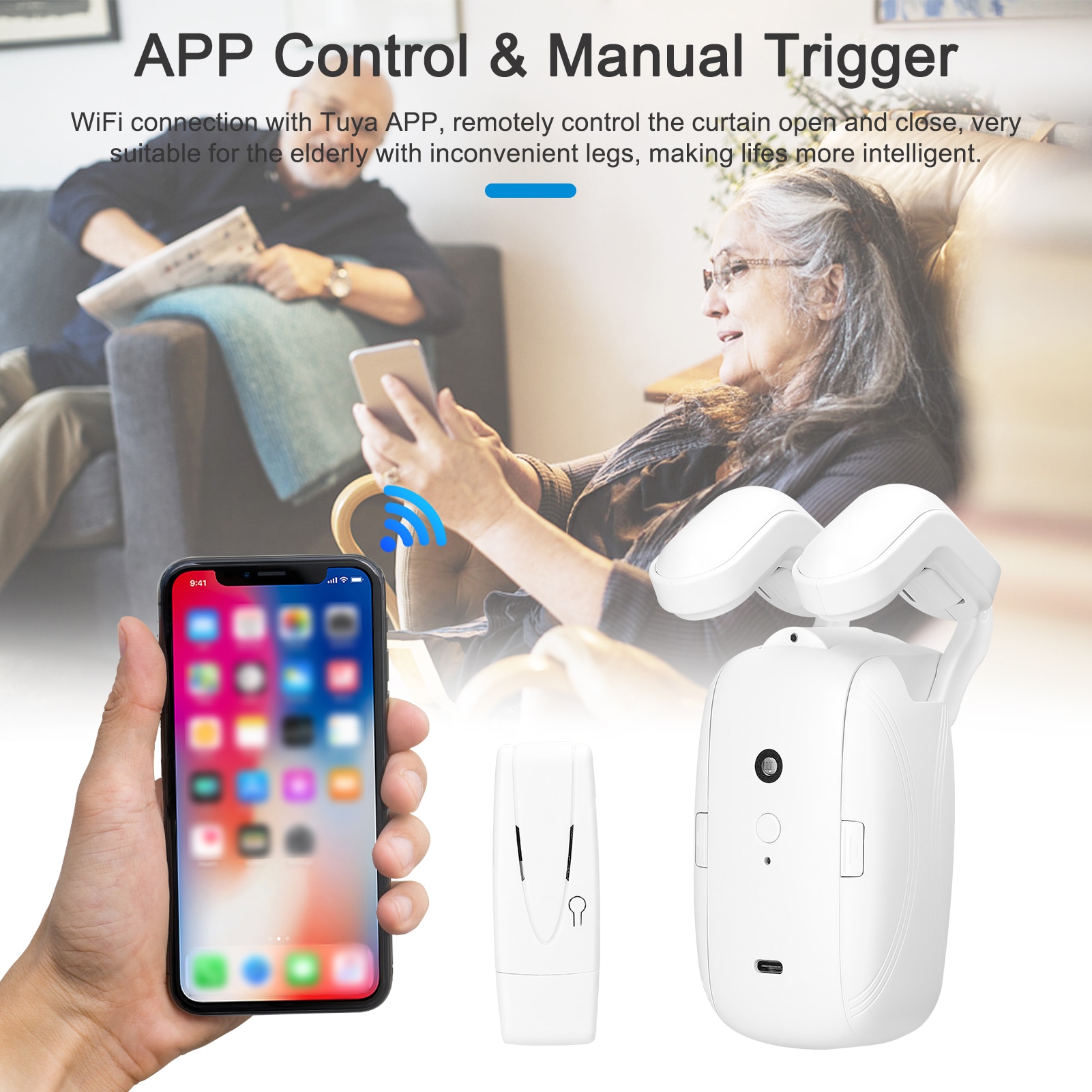 2 CHIẾC Tuya WiFi BT Thông Minh Rèm Điện Robot Rèm Mở Tự Động Hỗ Trợ Ứng Dụng Điều Khiển Từ Xa Thiết Lập Hẹn Giờ - Ảnh 7