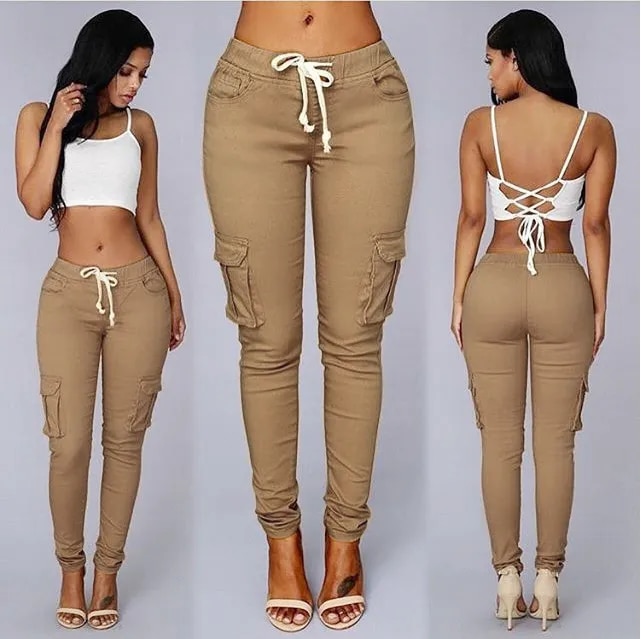 2018 New Arrival Elegant Elastic Women Pants Oversize Drawstring Long Pencil Pants Skinny Office Lady Fashion Trousers 3XL 4XL 2018 New Arrival Elegant Elastic Women Pants Oversize Drawstring Long Pencil Pants Skinny Office Lady Fashion Trousers 3XL 4XL