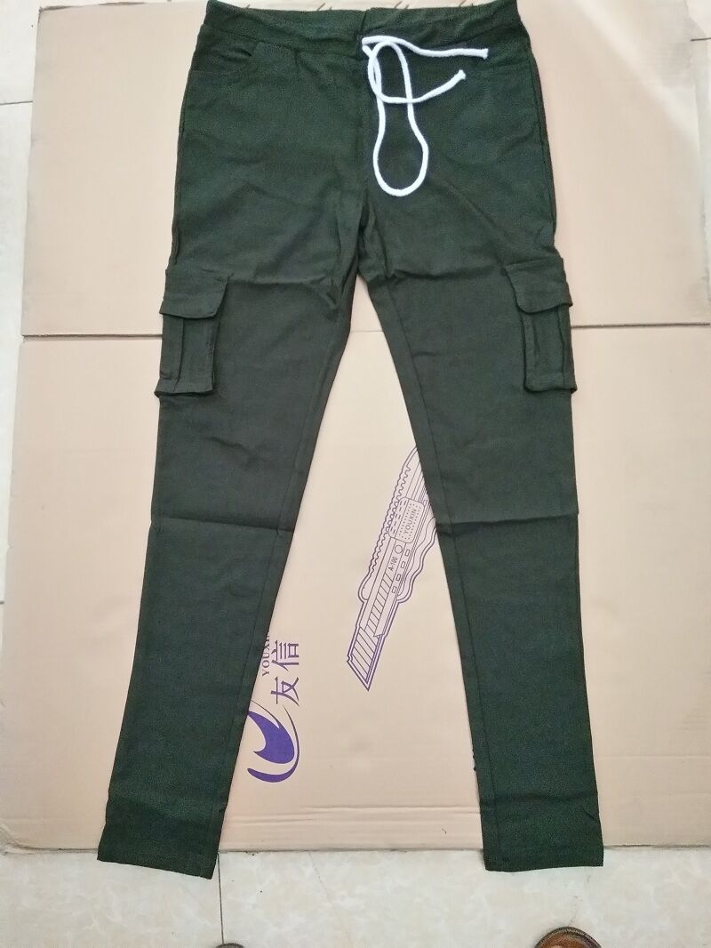 2018 새로운 도착 우아한 탄성 여성 바지 특대 Drawstring 긴 연필 바지 스키니 오피스 레이디 패션 바지 ３XL ４XL - imaget 3