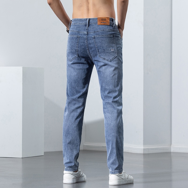 2022 Mới Nam Co Giãn Quần Skinny Mùa Xuân Mới Thời Trang Cotton Denim Slim Fit Quần Nam Quần Dài