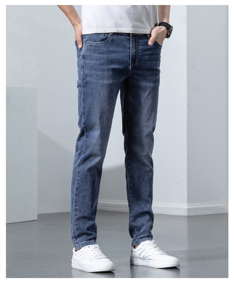 2022 새로운 남성 스트레치 스키니 진 새로운 봄 패션 캐주얼 코튼 데님 슬림 피트 바지 남성 바지 - imaget 13 2022 새로운 남성 스트레치 스키니 진 새로운 봄 패션 캐주얼 코튼 데님 슬림 피트 바지 남성 바지 - imaget 13