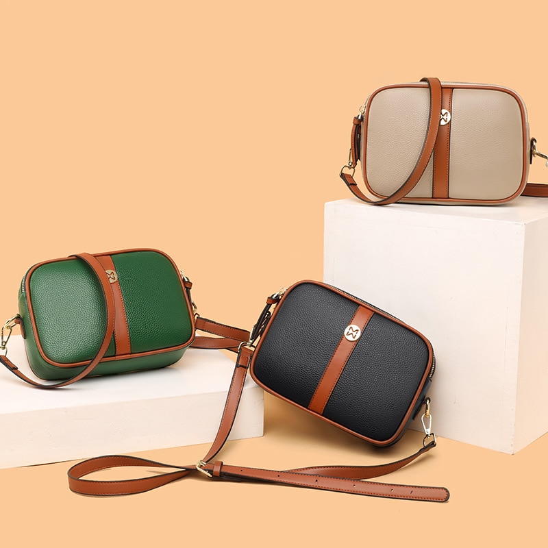 2023 Genuine Leather Women's Bag Simple Fashion Ladies Shoulder Messenger Bag Female Crossbody Bag Soft Leather Small Square Bag 2023 Genuine Leather Women's Bag Simple Fashion Ladies Shoulder Messenger Bag Female Crossbody Bag Soft Leather Small Square Bag