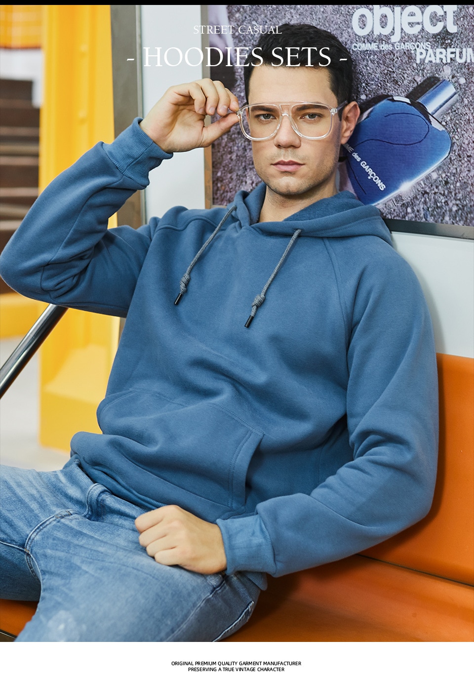 2023 새로운 느슨한 솔리드 컬러 남성 양털 운동복 특대 남성 긴팔 후드 티셔츠 사계절 남성 Streetwear - imaget 5