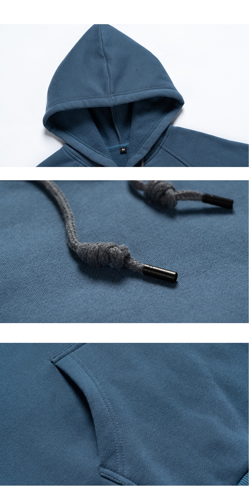 2023 새로운 느슨한 솔리드 컬러 남성 양털 운동복 특대 남성 긴팔 후드 티셔츠 사계절 남성 Streetwear - imaget 11