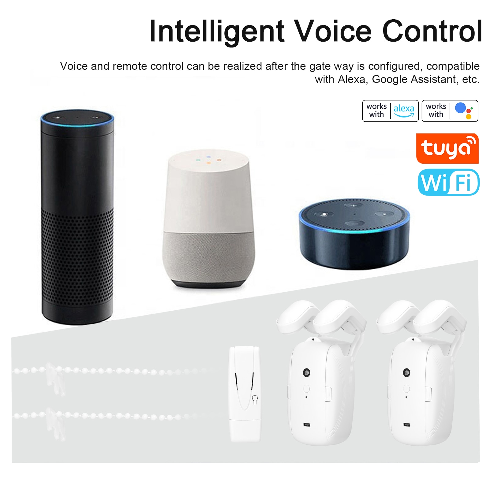 2PCS Tuya WiFi BT Intelligent Curtain Motor Electric Curtain Robot Automatic Opener Support APP Remote Control Timer Setup - imaget 10 2PCS Tuya WiFi BT Intelligent Curtain Motor Electric Curtain Robot Automatic Opener Support APP Remote Control Timer Setup - imaget 10