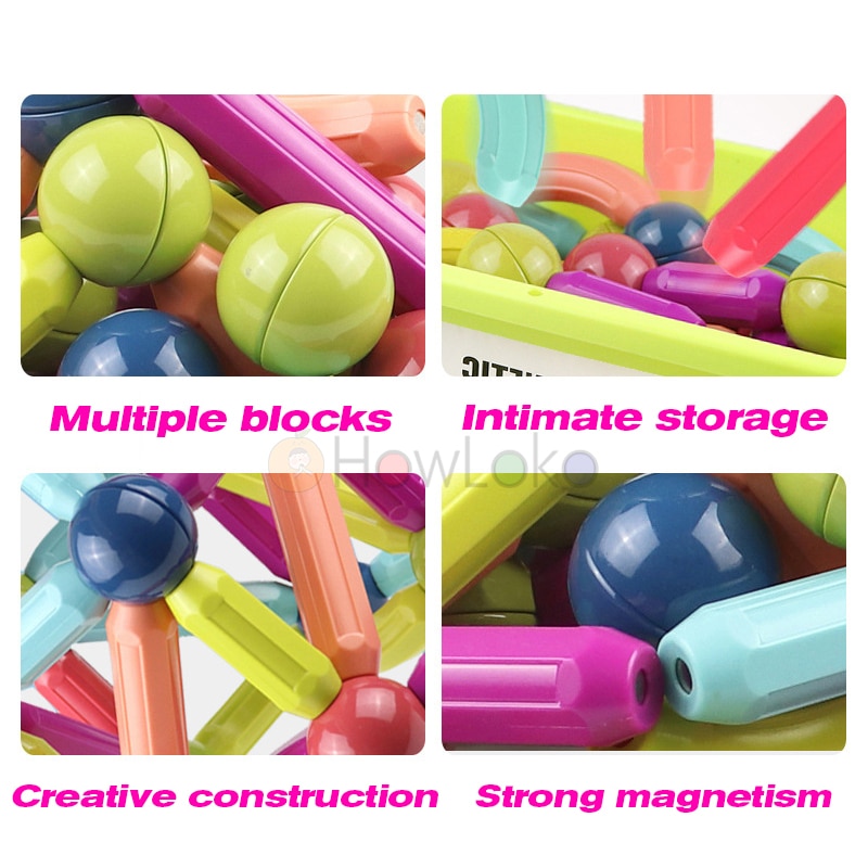 36-152 Pcs Big Size Magnetic Stick Building Blocks game magnets children Set Kids Magnets for children Magnetic Toy Bricks - imaget 10