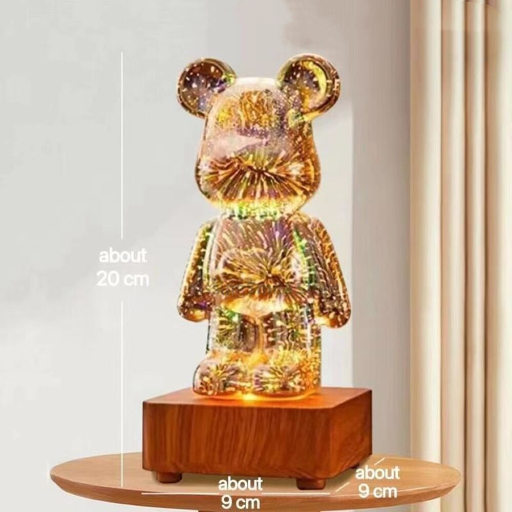 3D Fireworks Bear Night Light Projection Colorful USB Atmosphere Dimming Decor Room 3D Glass Fireworks Bedroom Decoration Lamp - imaget 12 3D Fireworks Bear Night Light Projection Colorful USB Atmosphere Dimming Decor Room 3D Glass Fireworks Bedroom Decoration Lamp - imaget 12