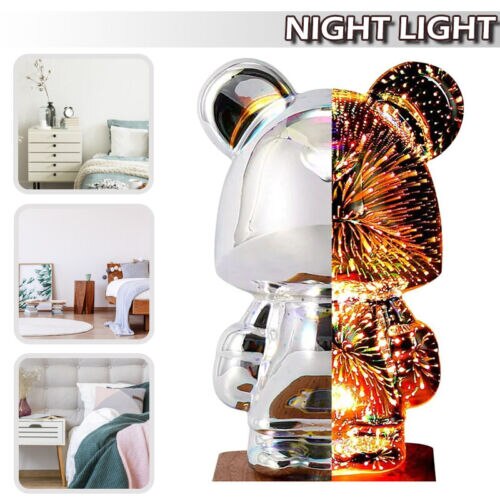 3D Fireworks Bear Night Light Projection Colorful USB Atmosphere Dimming Decor Room 3D Glass Fireworks Bedroom Decoration Lamp - imaget 1 3D Fireworks Bear Night Light Projection Colorful USB Atmosphere Dimming Decor Room 3D Glass Fireworks Bedroom Decoration Lamp - imaget 1