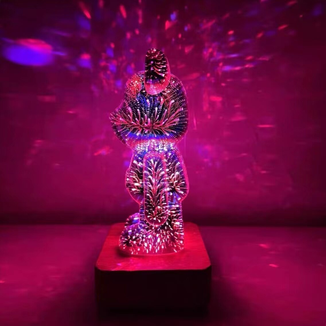 3D Fireworks Bear Night Light Projection Colorful USB Atmosphere Dimming Decor Room 3D Glass Fireworks Bedroom Decoration Lamp - imaget 2 3D Fireworks Bear Night Light Projection Colorful USB Atmosphere Dimming Decor Room 3D Glass Fireworks Bedroom Decoration Lamp - imaget 2