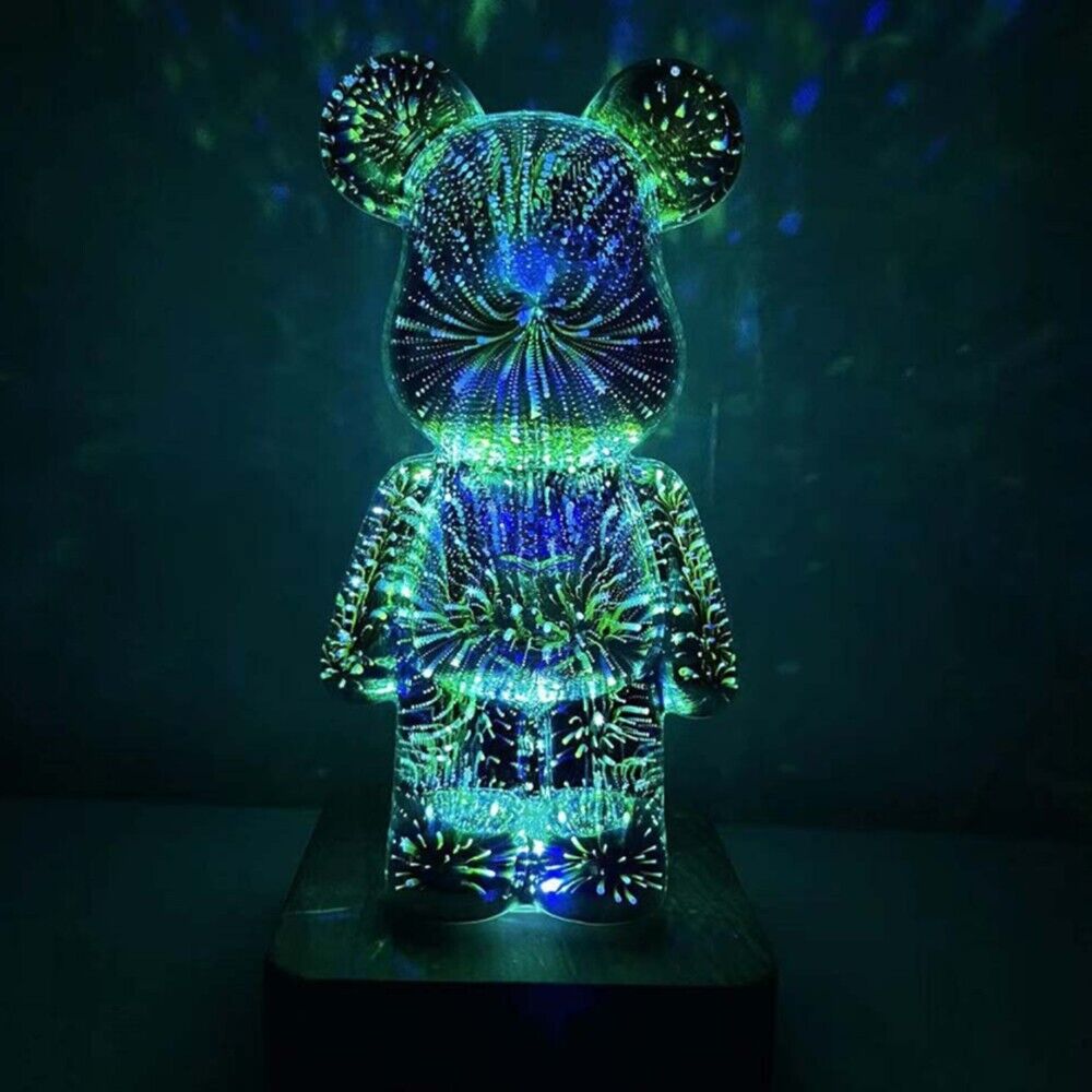 3D 불꽃 놀이 곰 밤 빛 프로젝션 다채로운 USB 분위기 디밍 장식 룸 3D 유리 불꽃 놀이 침실 장식 램프 - imaget 4 3D 불꽃 놀이 곰 밤 빛 프로젝션 다채로운 USB 분위기 디밍 장식 룸 3D 유리 불꽃 놀이 침실 장식 램프 - imaget 4