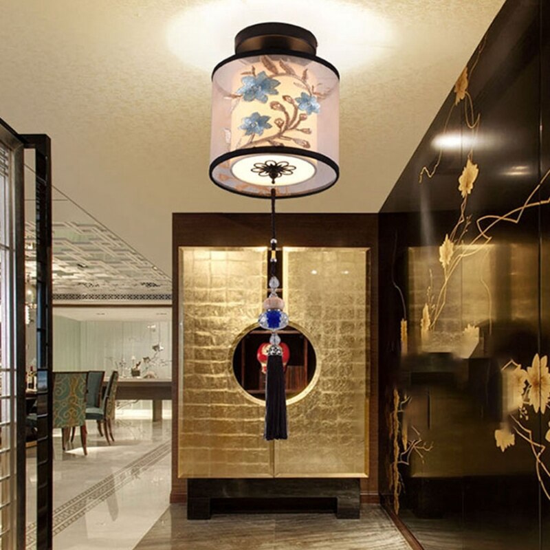 4 Types Chinese Style LED Light Fixtures Ceiling Fabric Ceiling Lamp for Living Room Aisle Balcony Porch - imaget 2 4 Types Chinese Style LED Light Fixtures Ceiling Fabric Ceiling Lamp for Living Room Aisle Balcony Porch - imaget 2