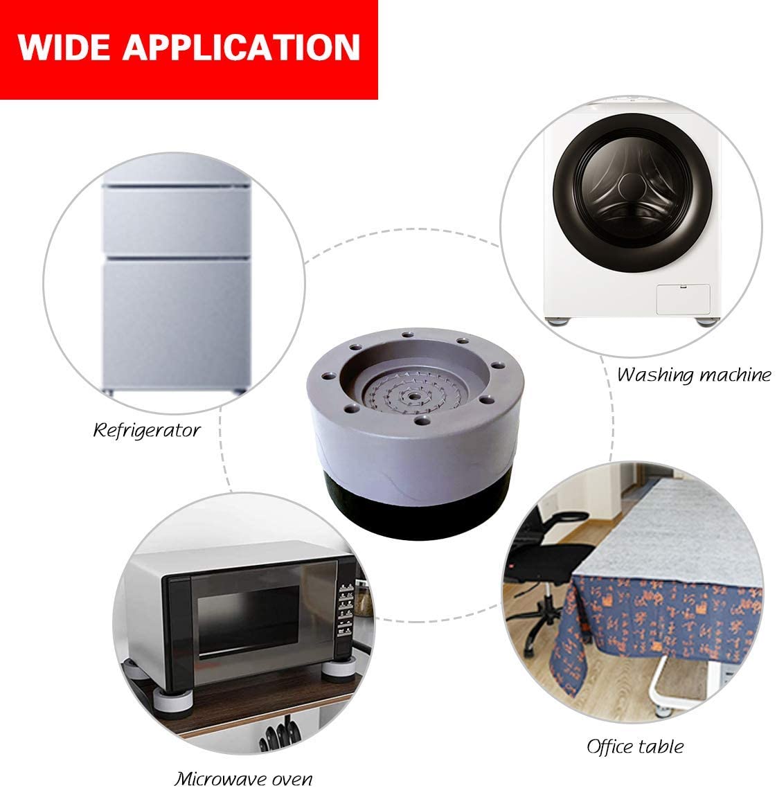 4Pcs Universal Anti Vibration Pads Washing Machine Rubber Feet Mat Anti-vibration Pad Noise-reducing Furniture Lifting Foot Base - imaget 13 4Pcs Universal Anti Vibration Pads Washing Machine Rubber Feet Mat Anti-vibration Pad Noise-reducing Furniture Lifting Foot Base - imaget 13