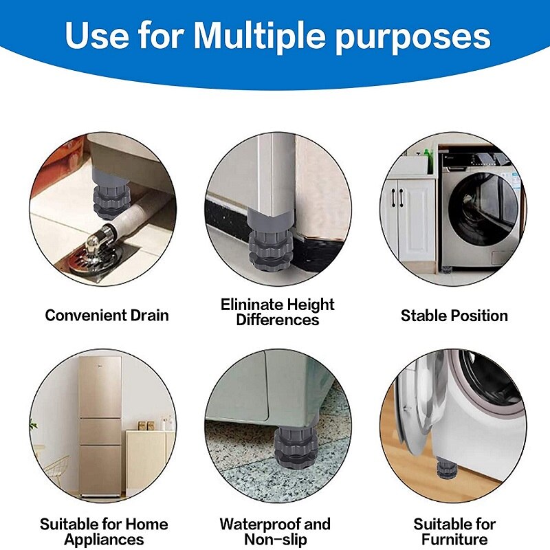 4Pcs Universal Anti Vibration Pads Washing Machine Rubber Feet Mat Anti-vibration Pad Noise-reducing Furniture Lifting Foot Base - imaget 4 4Pcs Universal Anti Vibration Pads Washing Machine Rubber Feet Mat Anti-vibration Pad Noise-reducing Furniture Lifting Foot Base - imaget 4