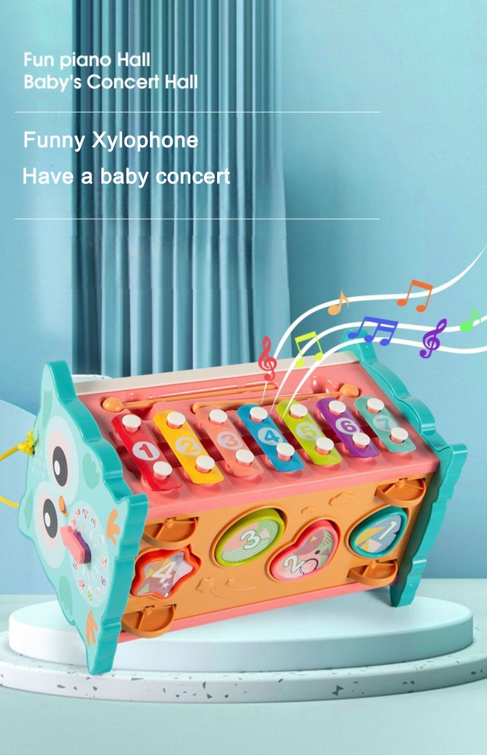 Baby Montessori Toys Magnetic Fishing Owl Cube Learning Educational Clock Kids Hammer Game with Music Puzzle for Piano Gift - imaget 10 Baby Montessori Toys Magnetic Fishing Owl Cube Learning Educational Clock Kids Hammer Game with Music Puzzle for Piano Gift - imaget 10