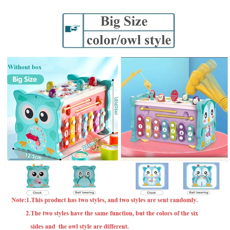 Baby Montessori Toys Magnetic Fishing Owl Cube Learning Educational Clock Kids Hammer Game with Music Puzzle for Piano Gift - imaget 1 Baby Montessori Toys Magnetic Fishing Owl Cube Learning Educational Clock Kids Hammer Game with Music Puzzle for Piano Gift - imaget 1
