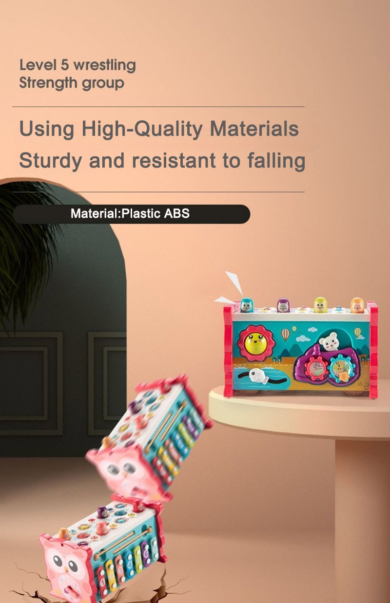 Baby Montessori Toys Magnetic Fishing Owl Cube Learning Educational Clock Kids Hammer Game with Music Puzzle for Piano Gift - imaget 5 Baby Montessori Toys Magnetic Fishing Owl Cube Learning Educational Clock Kids Hammer Game with Music Puzzle for Piano Gift - imaget 5