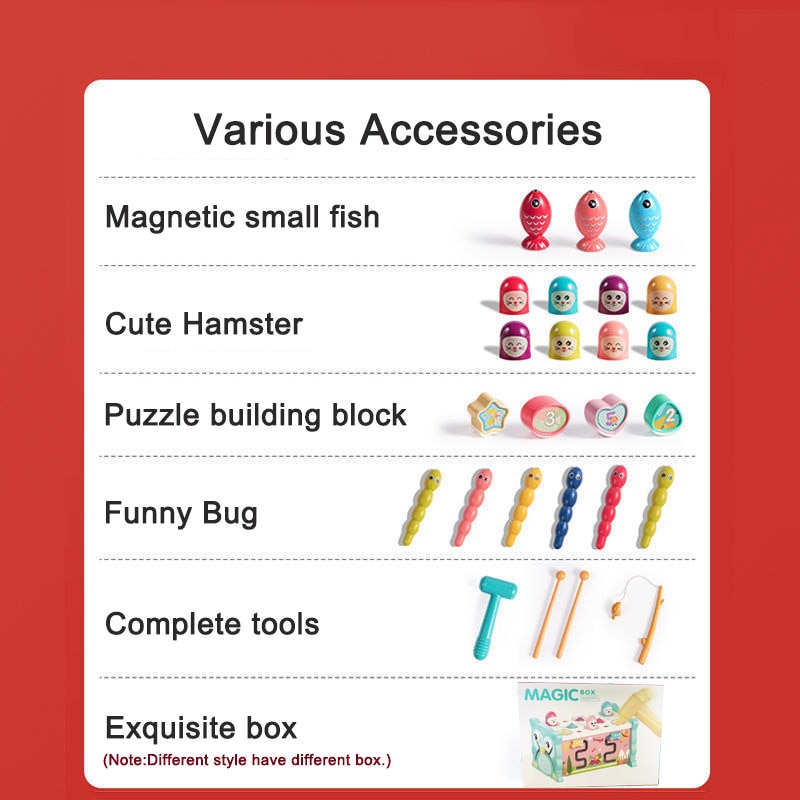 Baby Montessori Toys Magnetic Fishing Owl Cube Learning Educational Clock Kids Hammer Game with Music Puzzle for Piano Gift Baby Montessori Toys Magnetic Fishing Owl Cube Learning Educational Clock Kids Hammer Game with Music Puzzle for Piano Gift