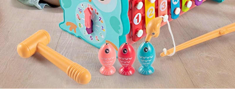Baby Montessori Toys Magnetic Fishing Owl Cube Learning Educational Clock Kids Hammer Game with Music Puzzle for Piano Gift - imaget 9 Baby Montessori Toys Magnetic Fishing Owl Cube Learning Educational Clock Kids Hammer Game with Music Puzzle for Piano Gift - imaget 9