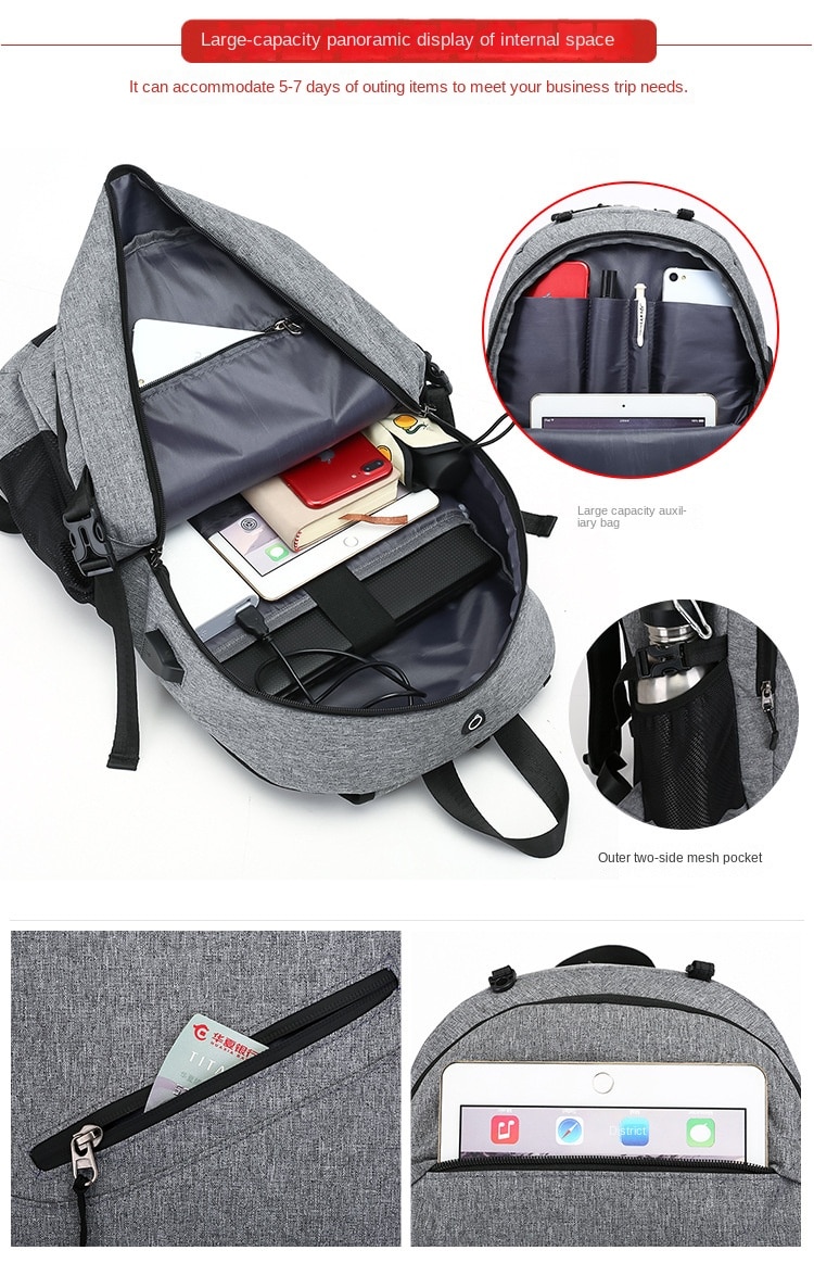 Basketball Bag Men's Backpack USB Charging Smart Backpack Waterproof 15.6-inch Computer Student Schoolbag - imaget 5