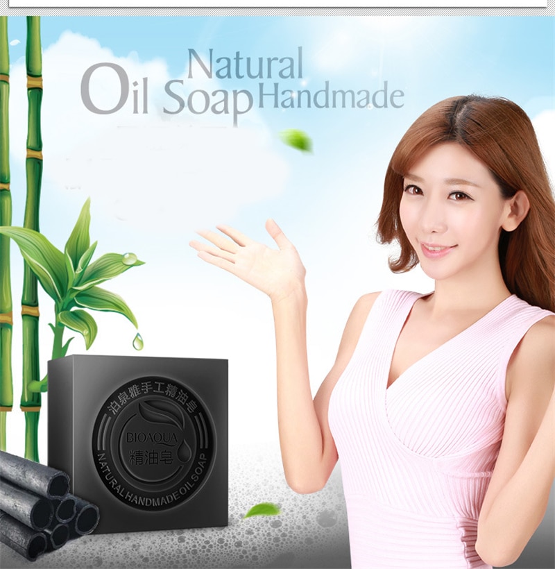 BIOAQUA Natural Plant Essential Oil Handmade Soap Whitening Moisturizing Remove Acne Clean Bath Soap Bamboo Charcoal Soap 100g - imaget 7 BIOAQUA Natural Plant Essential Oil Handmade Soap Whitening Moisturizing Remove Acne Clean Bath Soap Bamboo Charcoal Soap 100g - imaget 7