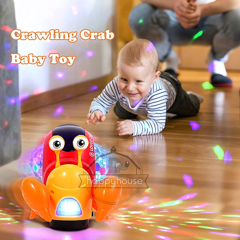 Crawling Crab Baby Toys with Music LED Light Up Interactive Musical Dancing Crawling Toys Moving Toddler Toys Toys for Baby - imaget 2 Crawling Crab Baby Toys with Music LED Light Up Interactive Musical Dancing Crawling Toys Moving Toddler Toys Toys for Baby - imaget 2