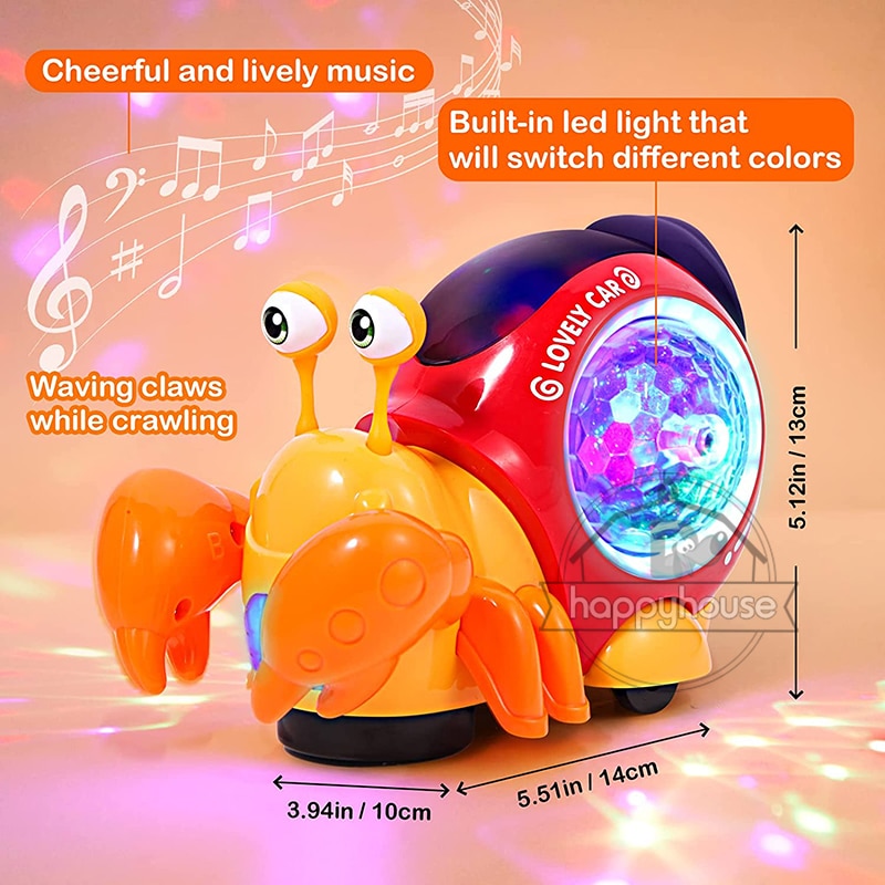 Crawling Crab Baby Toys with Music LED Light Up Interactive Musical Dancing Crawling Toys Moving Toddler Toys Toys for Baby Crawling Crab Baby Toys with Music LED Light Up Interactive Musical Dancing Crawling Toys Moving Toddler Toys Toys for Baby