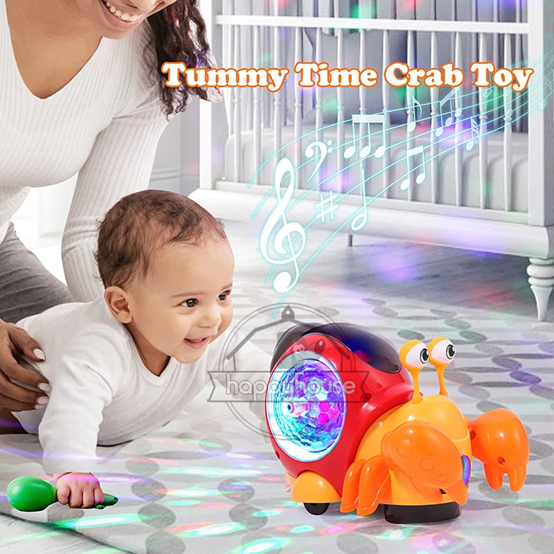 Crawling Crab Baby Toys with Music LED Light Up Interactive Musical Dancing Crawling Toys Moving Toddler Toys Toys for Baby - imaget 5 Crawling Crab Baby Toys with Music LED Light Up Interactive Musical Dancing Crawling Toys Moving Toddler Toys Toys for Baby - imaget 5