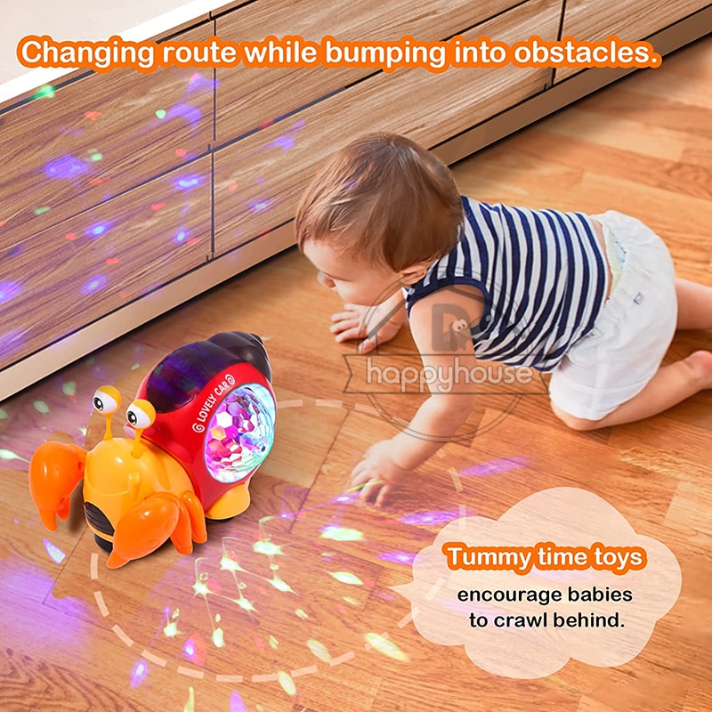 Crawling Crab Baby Toys with Music LED Light Up Interactive Musical Dancing Crawling Toys Moving Toddler Toys Toys for Baby - imaget 6 Crawling Crab Baby Toys with Music LED Light Up Interactive Musical Dancing Crawling Toys Moving Toddler Toys Toys for Baby - imaget 6