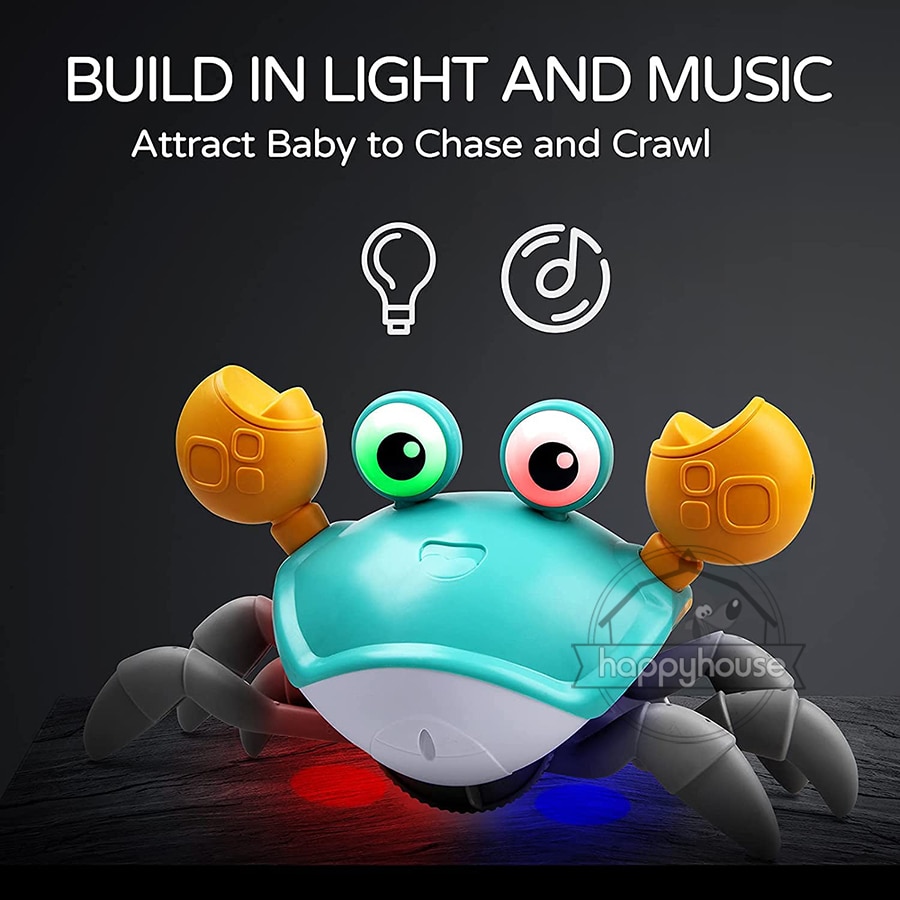 Crawling Crab Baby Toys with Music LED Light Up Musical Toys for Toddler Automatically Avoid Obstacles Interactive Toys for Kids - imaget 5 Crawling Crab Baby Toys with Music LED Light Up Musical Toys for Toddler Automatically Avoid Obstacles Interactive Toys for Kids - imaget 5