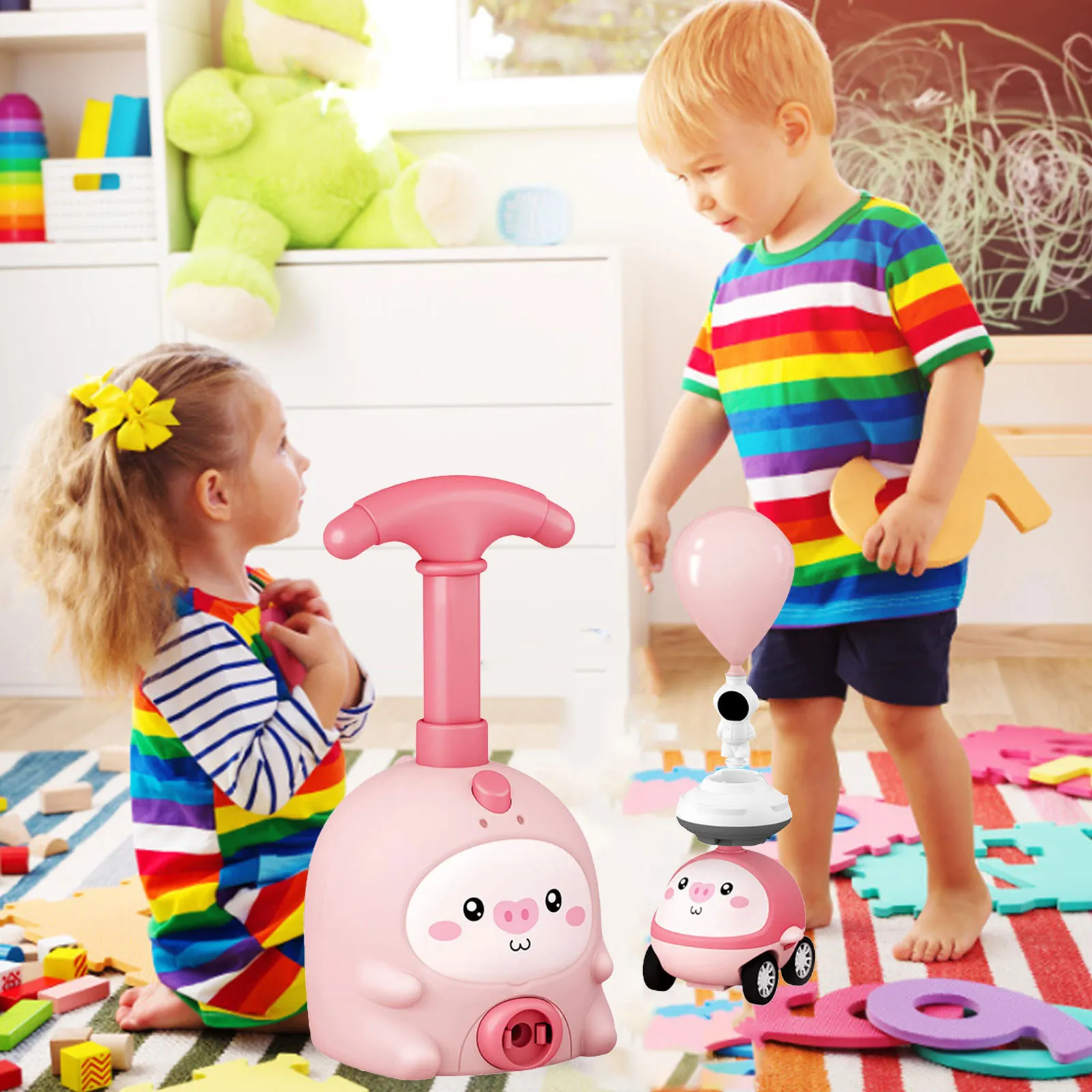 Creative Balloon Inflation Launcher Parent-child Interaction Funny Aerodynamic Ball Auto Toys Early Educational for Boys Girls Creative Balloon Inflation Launcher Parent-child Interaction Funny Aerodynamic Ball Auto Toys Early Educational for Boys Girls