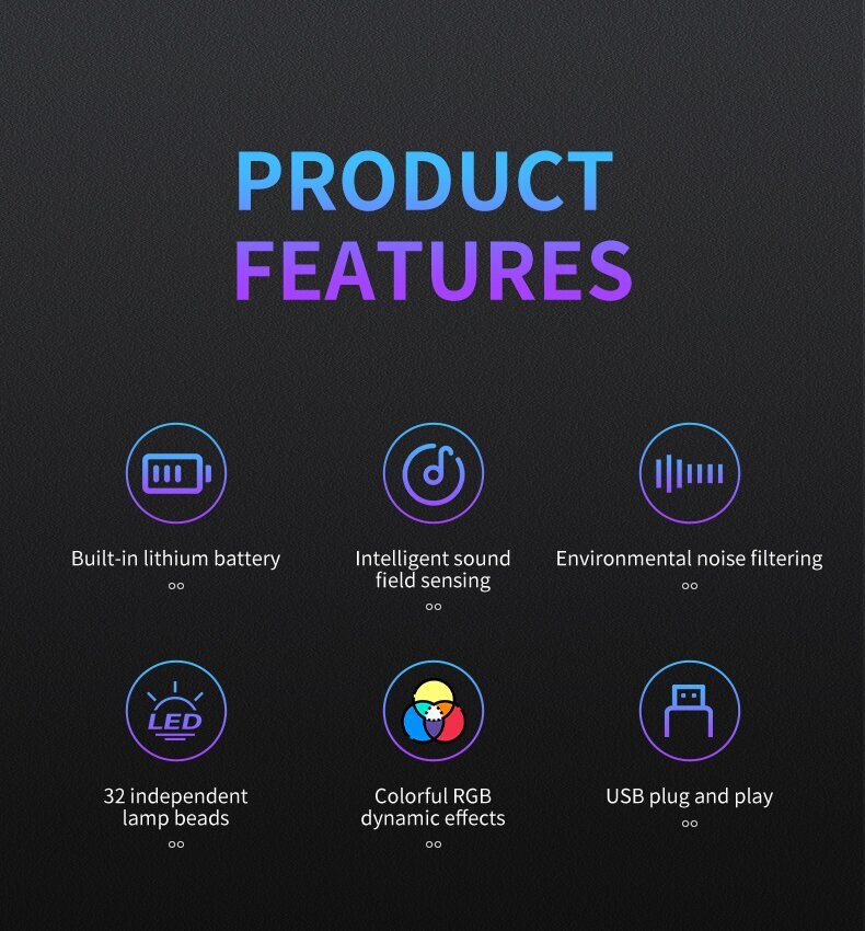 Điều Khiển Âm Thanh RGB Nhịp Điệu Đồng Bộ Ánh Sáng Âm Nhạc Nhiều Màu Sắc Bầu Không Khí Đèn Máy Tính Để Bàn Xe Hơi Cảm Ứng Sáng Tạo Đèn LED Bán Tải - Ảnh 2