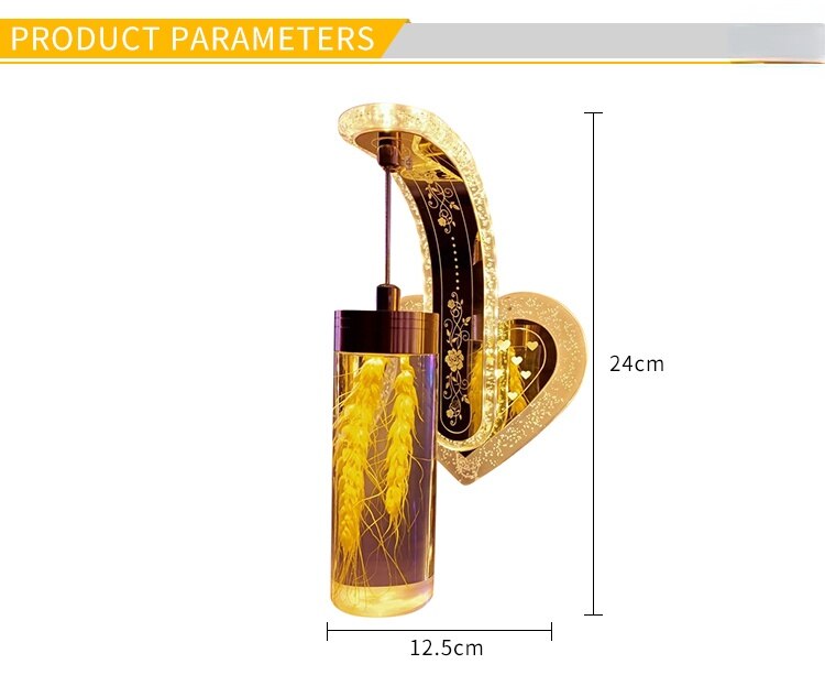 DIY LED Wall Bracket Lights Modern Small Lamp Living Room Decoration Bedroom Nordic Style 20 Colors with Dry Flower - imaget 2