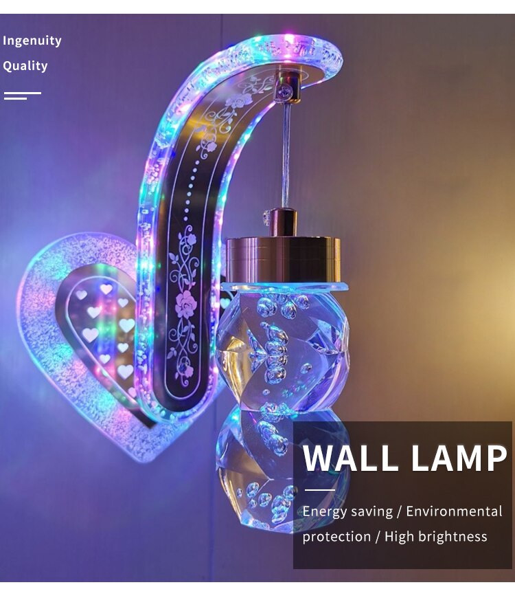 DIY LED Wall Bracket Lights Modern Small Lamp Living Room Decoration Bedroom Nordic Style 20 Colors with Dry Flower - imaget 1