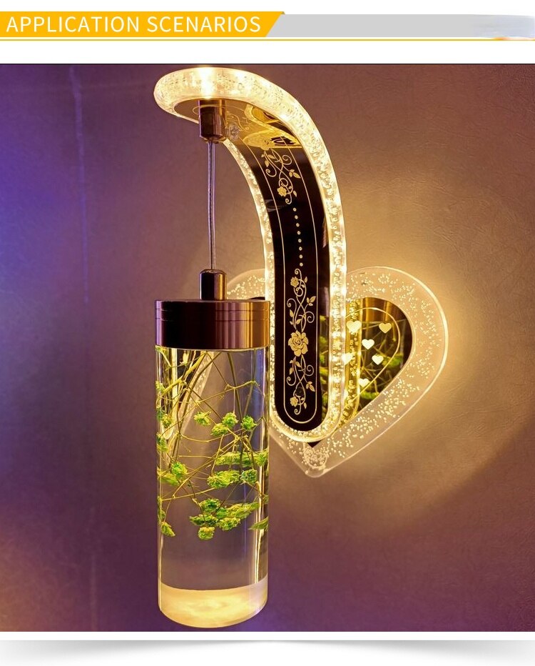 DIY LED Wall Bracket Lights Modern Small Lamp Living Room Decoration Bedroom Nordic Style 20 Colors with Dry Flower - imaget 4