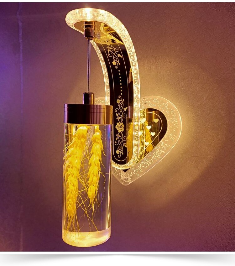 DIY LED 벽 브래킷 조명 현대 작은 램프 거실 장식 침실 북유럽 스타일 마른 꽃과 20 색 - imaget 5