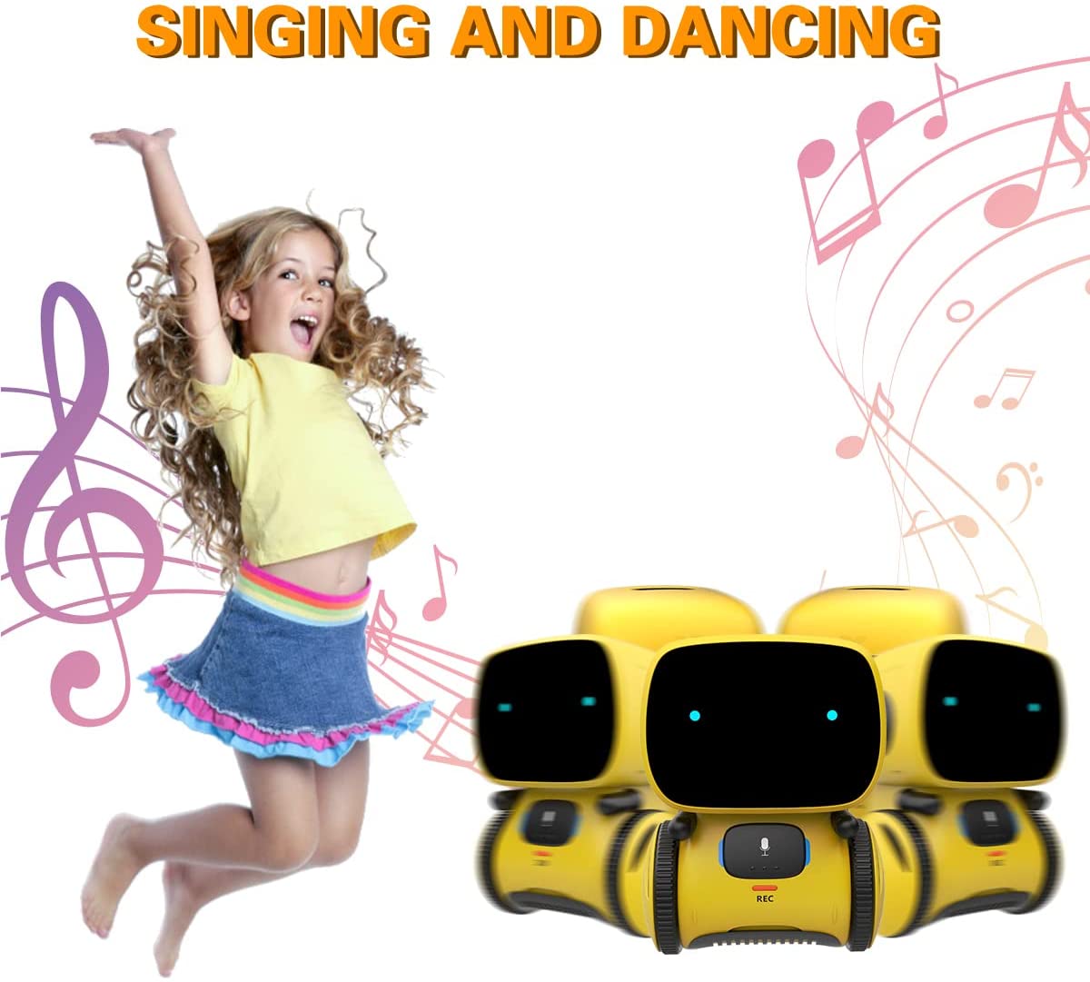Emo Robot Smart Robots Dance Voice Command Sensor, Singing, Dancing, Repeating Robot Toy for Kids Boys and Girls Talkking Robots Emo Robot Smart Robots Dance Voice Command Sensor, Singing, Dancing, Repeating Robot Toy for Kids Boys and Girls Talkking Robots