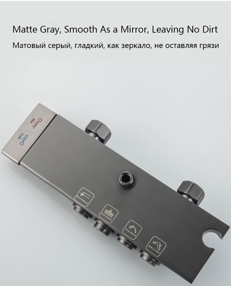 High-end Luxury Temperature Shower Set 4 Way Wall-mounted Bathroom Faucet Brass Rain Shower System Sets Bathtub Mixed Water Tap - imaget 4 High-end Luxury Temperature Shower Set 4 Way Wall-mounted Bathroom Faucet Brass Rain Shower System Sets Bathtub Mixed Water Tap - imaget 4