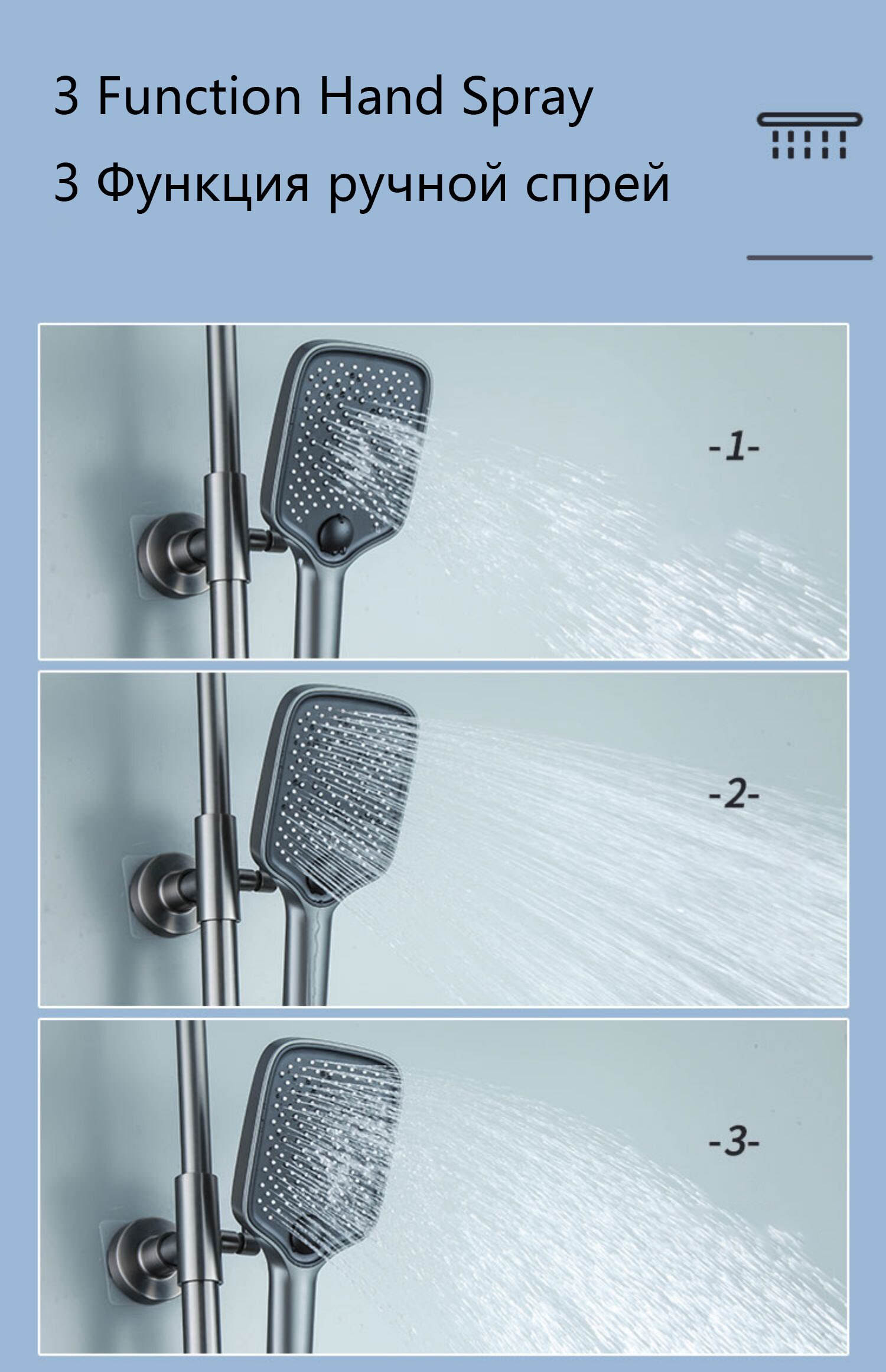 High-end Luxury Temperature Shower Set 4 Way Wall-mounted Bathroom Faucet Brass Rain Shower System Sets Bathtub Mixed Water Tap - imaget 7 High-end Luxury Temperature Shower Set 4 Way Wall-mounted Bathroom Faucet Brass Rain Shower System Sets Bathtub Mixed Water Tap - imaget 7