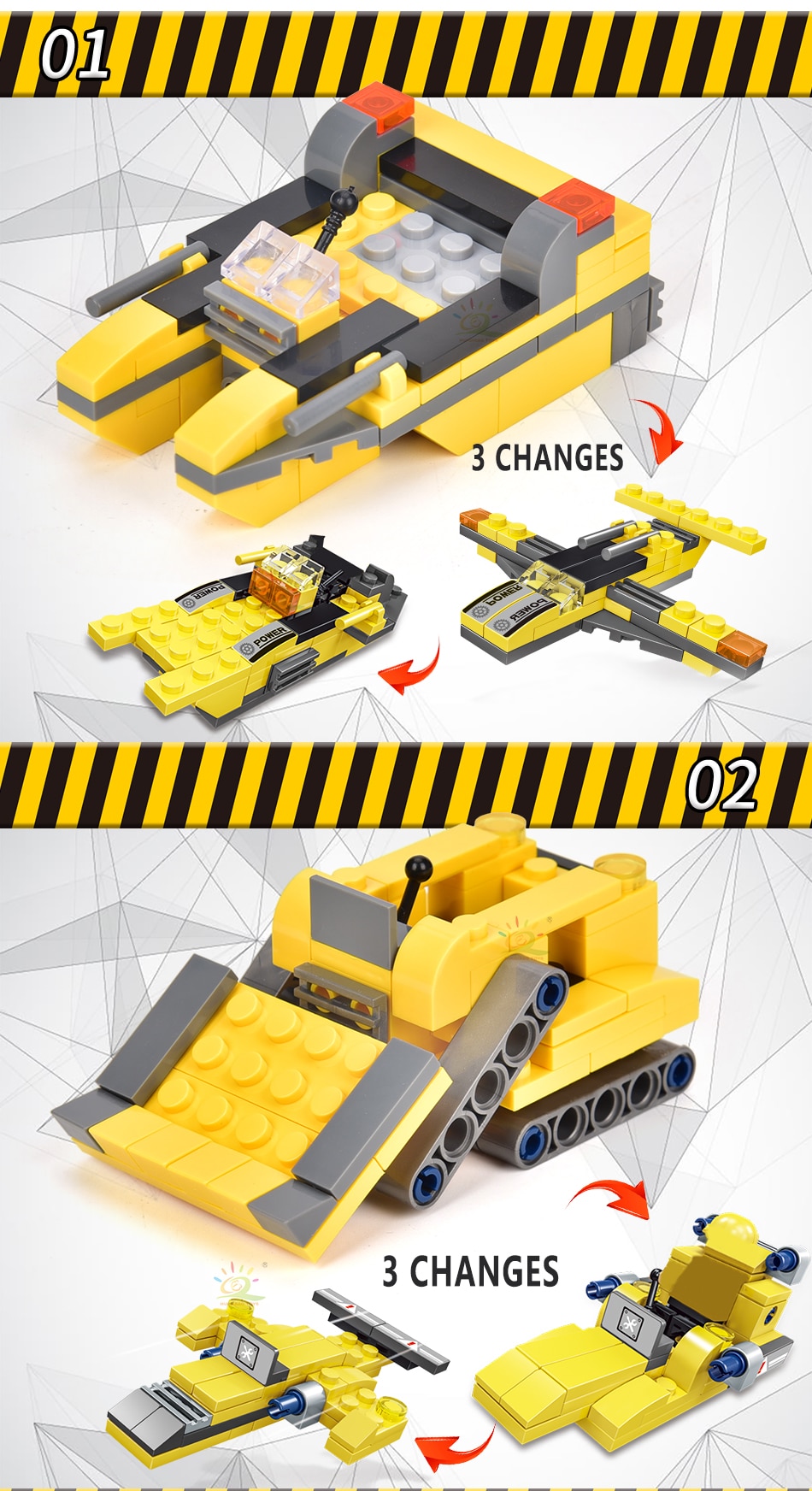 HUIQIBAO TOYS 693pcs 8in1 Engineering Truck Building Blocks Crane Bulldozer Car City Construction Bricks Set For Children Kids - imaget 6 HUIQIBAO TOYS 693pcs 8in1 Engineering Truck Building Blocks Crane Bulldozer Car City Construction Bricks Set For Children Kids - imaget 6