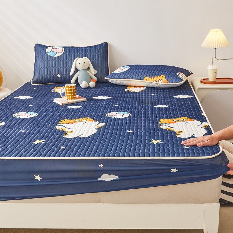 Ice Cool Bed Mat Fitted Sheet Comfortable Latex Summer Sleep Mattress Topper Bedspreads Cover Queen Size Bed Linen for Bedroom - imaget 18 Ice Cool Bed Mat Fitted Sheet Comfortable Latex Summer Sleep Mattress Topper Bedspreads Cover Queen Size Bed Linen for Bedroom - imaget 18