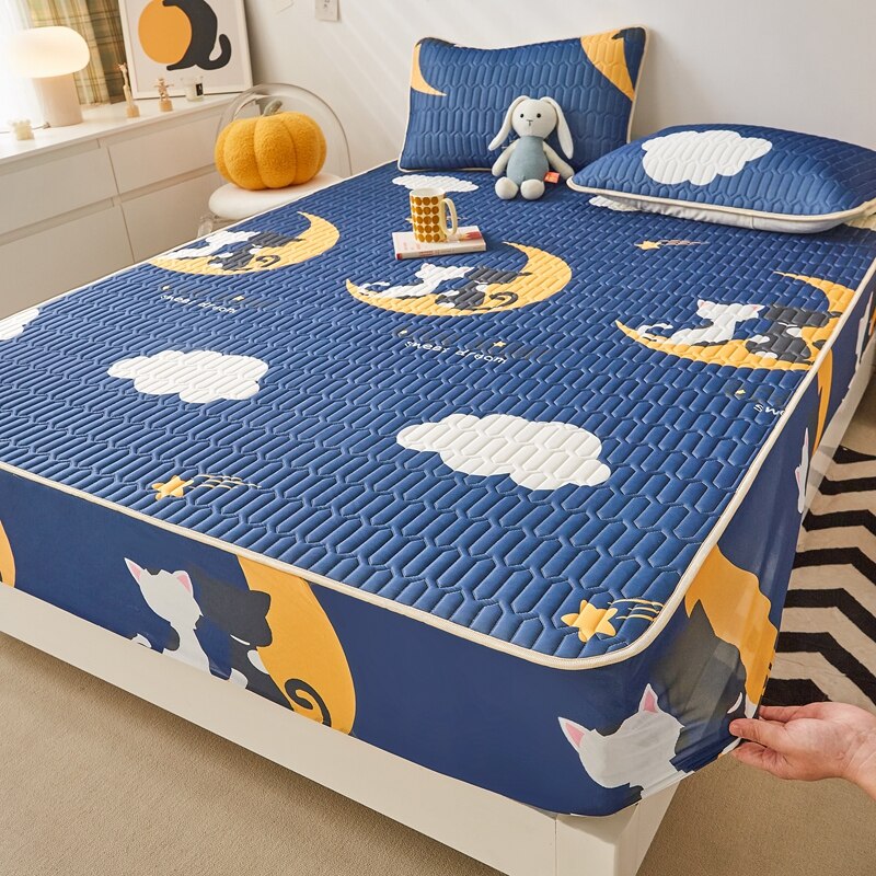 Ice Cool Bed Mat Fitted Sheet Comfortable Latex Summer Sleep Mattress Topper Bedspreads Cover Queen Size Bed Linen for Bedroom - imaget 45 Ice Cool Bed Mat Fitted Sheet Comfortable Latex Summer Sleep Mattress Topper Bedspreads Cover Queen Size Bed Linen for Bedroom - imaget 45