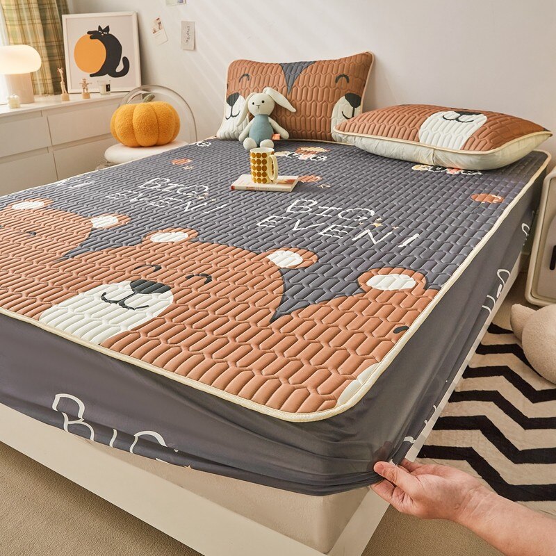 Ice Cool Bed Mat Fitted Sheet Comfortable Latex Summer Sleep Mattress Topper Bedspreads Cover Queen Size Bed Linen for Bedroom - imaget 5 Ice Cool Bed Mat Fitted Sheet Comfortable Latex Summer Sleep Mattress Topper Bedspreads Cover Queen Size Bed Linen for Bedroom - imaget 5