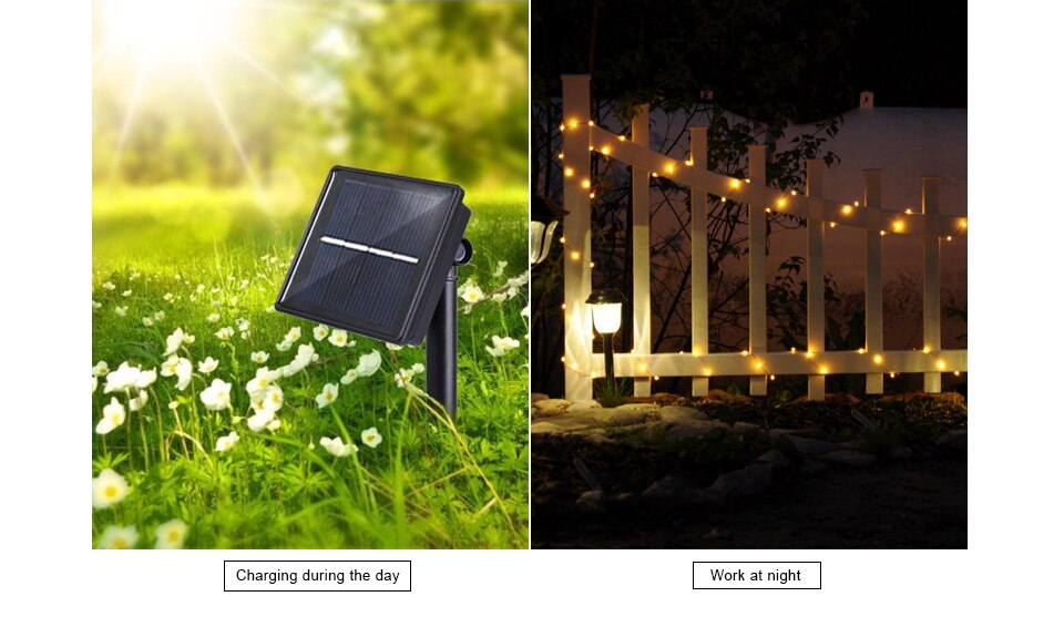 IR Dimmable 11m/21m/31m/51m  LED Outdoor Solar String Lights Solar Lamp for Fairy Holiday Christmas Party Garland Lighting Luz - Images 4 IR Dimmable 11m/21m/31m/51m  LED Outdoor Solar String Lights Solar Lamp for Fairy Holiday Christmas Party Garland Lighting Luz - Images 4
