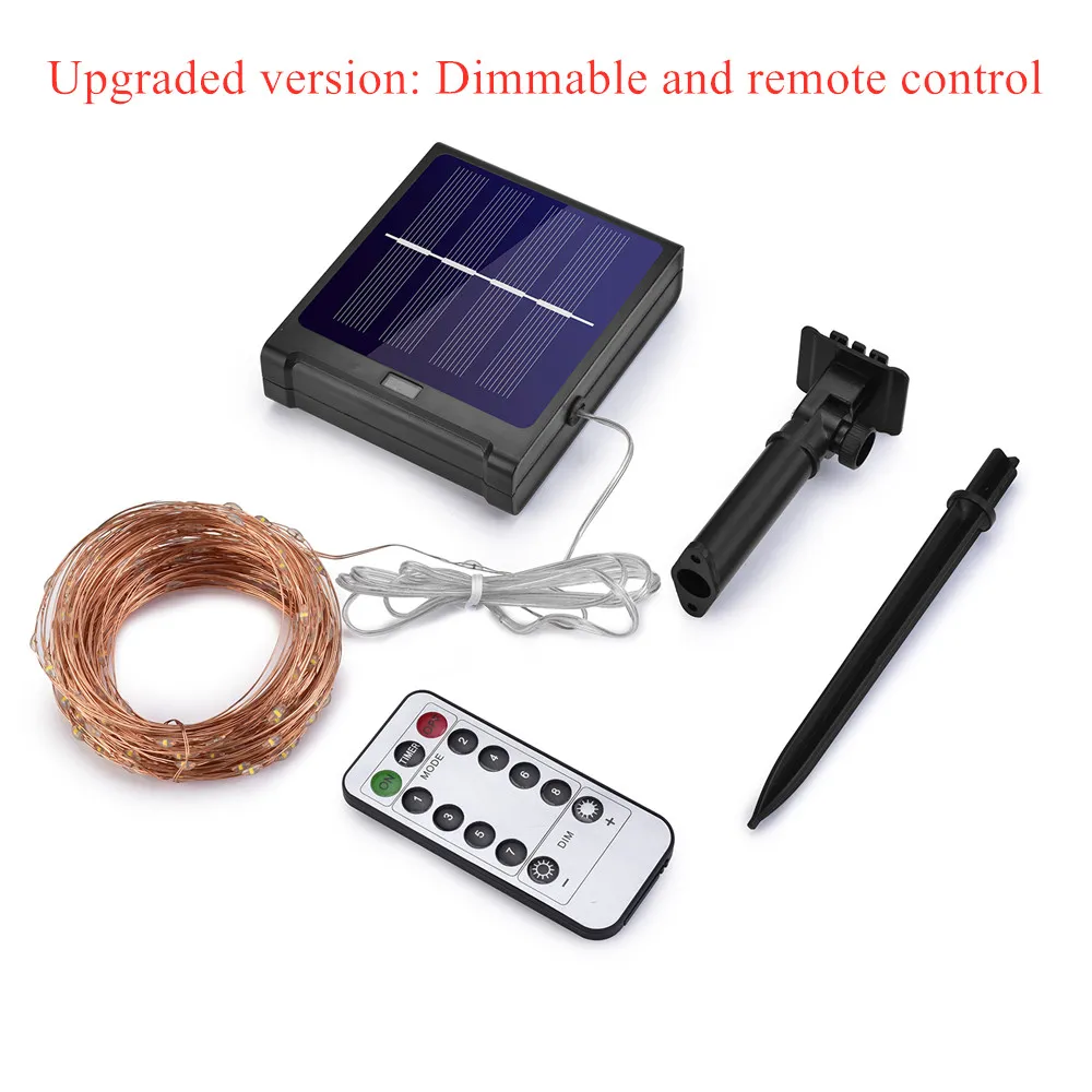 IR Dimmable 11m/21m/31m/51m  LED Outdoor Solar String Lights Solar Lamp for Fairy Holiday Christmas Party Garland Lighting Luz IR Dimmable 11m/21m/31m/51m  LED Outdoor Solar String Lights Solar Lamp for Fairy Holiday Christmas Party Garland Lighting Luz