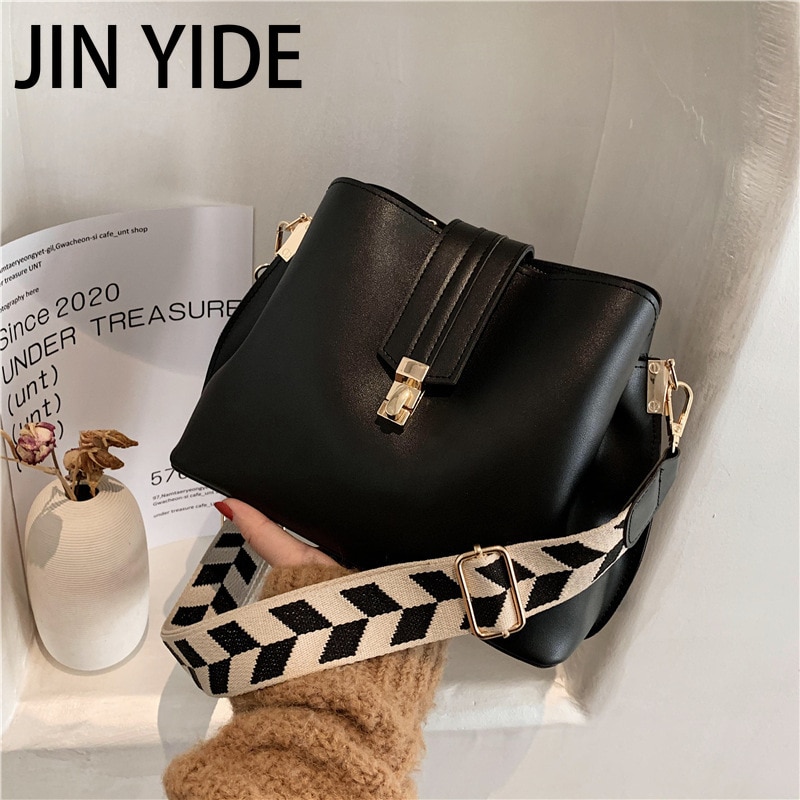 JIN YIDE Vintage Simple Small PU Leather Bucket Crossbody Bag for Women 2023 Designer Fashion Lady Luxury Black Shoulder Handbag JIN YIDE Vintage Simple Small PU Leather Bucket Crossbody Bag for Women 2023 Designer Fashion Lady Luxury Black Shoulder Handbag
