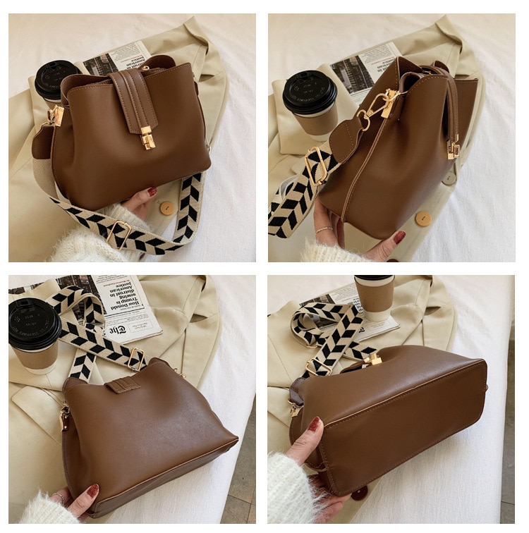 JIN YIDE 여성을위한 빈티지 간단한 작은 PU 가죽 양동이 Crossbody 가방 2023 디자이너 패션 레이디 럭셔리 블랙 숄더 핸드백 - imaget 5 JIN YIDE 여성을위한 빈티지 간단한 작은 PU 가죽 양동이 Crossbody 가방 2023 디자이너 패션 레이디 럭셔리 블랙 숄더 핸드백 - imaget 5