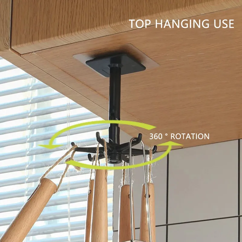 Kitchen Hook Multi-Purpose Hooks 360 Degrees Rotated Rotatable Rack For Organizer and Storage Spoon Hanger Accessories Kitchen Hook Multi-Purpose Hooks 360 Degrees Rotated Rotatable Rack For Organizer and Storage Spoon Hanger Accessories