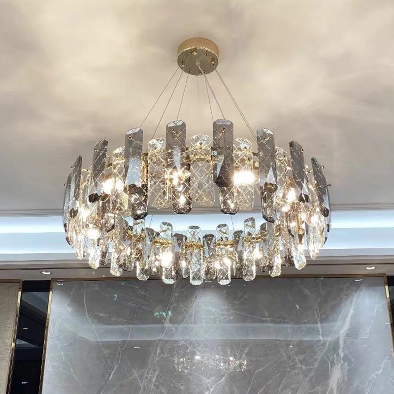 LED Luxury Crystal Chandeliers Lustre Pendant Lights Home Hanging Lighting For Living Dining Room Hotel Decoration Pendant Lamp LED Luxury Crystal Chandeliers Lustre Pendant Lights Home Hanging Lighting For Living Dining Room Hotel Decoration Pendant Lamp